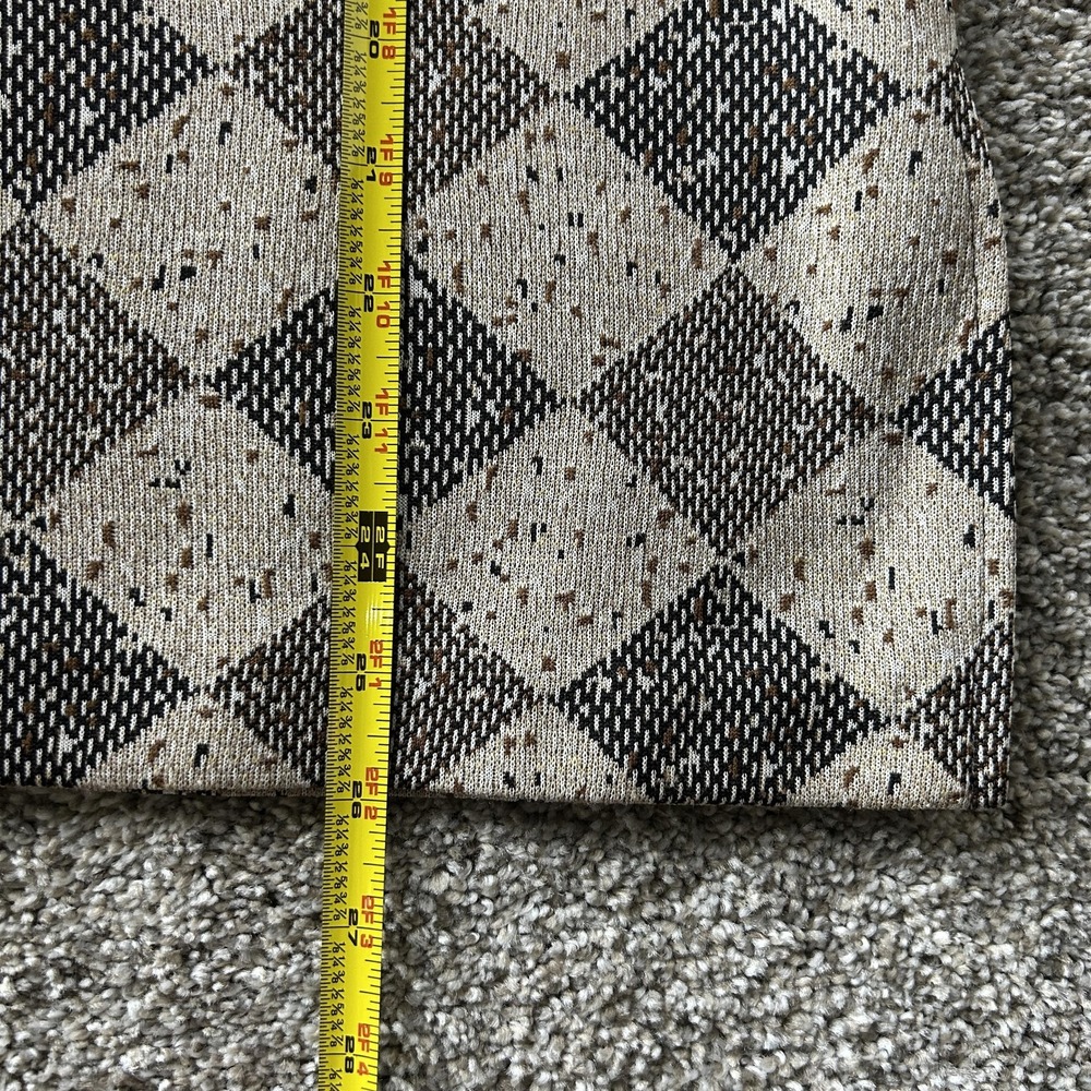 Vintage B. Kohn Jacket Womens 10 Beige Brown Argyle Knit Button Front Retro - Picture 4 of 6